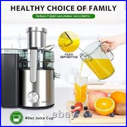 1000W 3-SPEED LED Centrifugal Fruit and vegetable Juicer Machine BPA Free Silver
