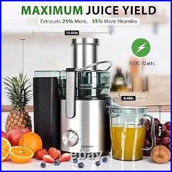 1000W 3-SPEED LED Centrifugal Fruit and vegetable Juicer Machine BPA Free Silver
