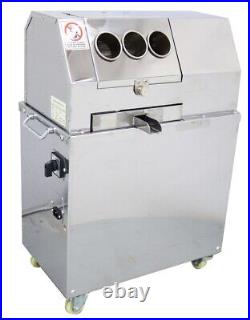110V Electric Three 304 Rollers Sugar Cane Juicer Machine, WithThree Feed Port