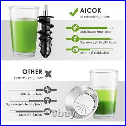 Aicok Juicer Machine Slow Masticating, Higher Juice Yield, Easy to Use & Clean