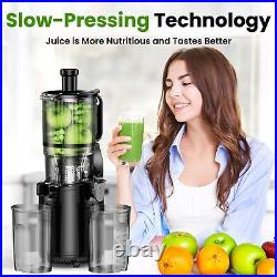 Cold Press Juicer, Amumu Slow Masticating Machines with 5.3 Extra Large Feed