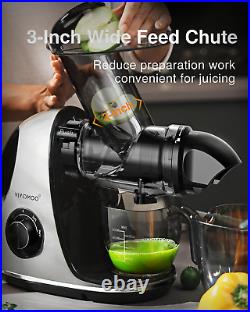 Juicer Machines Slow Masticating Powerful Fruit Cold Press Juicer Speed Reverse