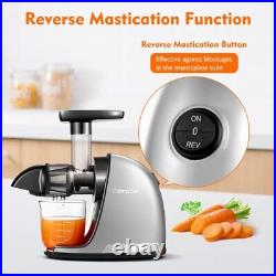 Masticating Juicer Machines, AMZCHEF Slow Cold Press Juicer with Reverse Functio