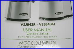 Omega VSJ843QS Vertical Masticating 43 RPM Compact Cold Press Juicer Machine