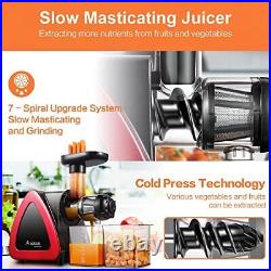 Slow Juicer, Aobosi Slow Masticating Juicer, Cold Press Juicer Machines Red