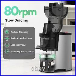 Slow Masticating Juicer Extractor Cold Press Machine Easy Clean Large Feed Quiet