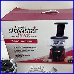 Tribest Slowstar SW-2000 Vertical Slow Juicer & Mincer 2-IN-1 Machine USED ONCE
